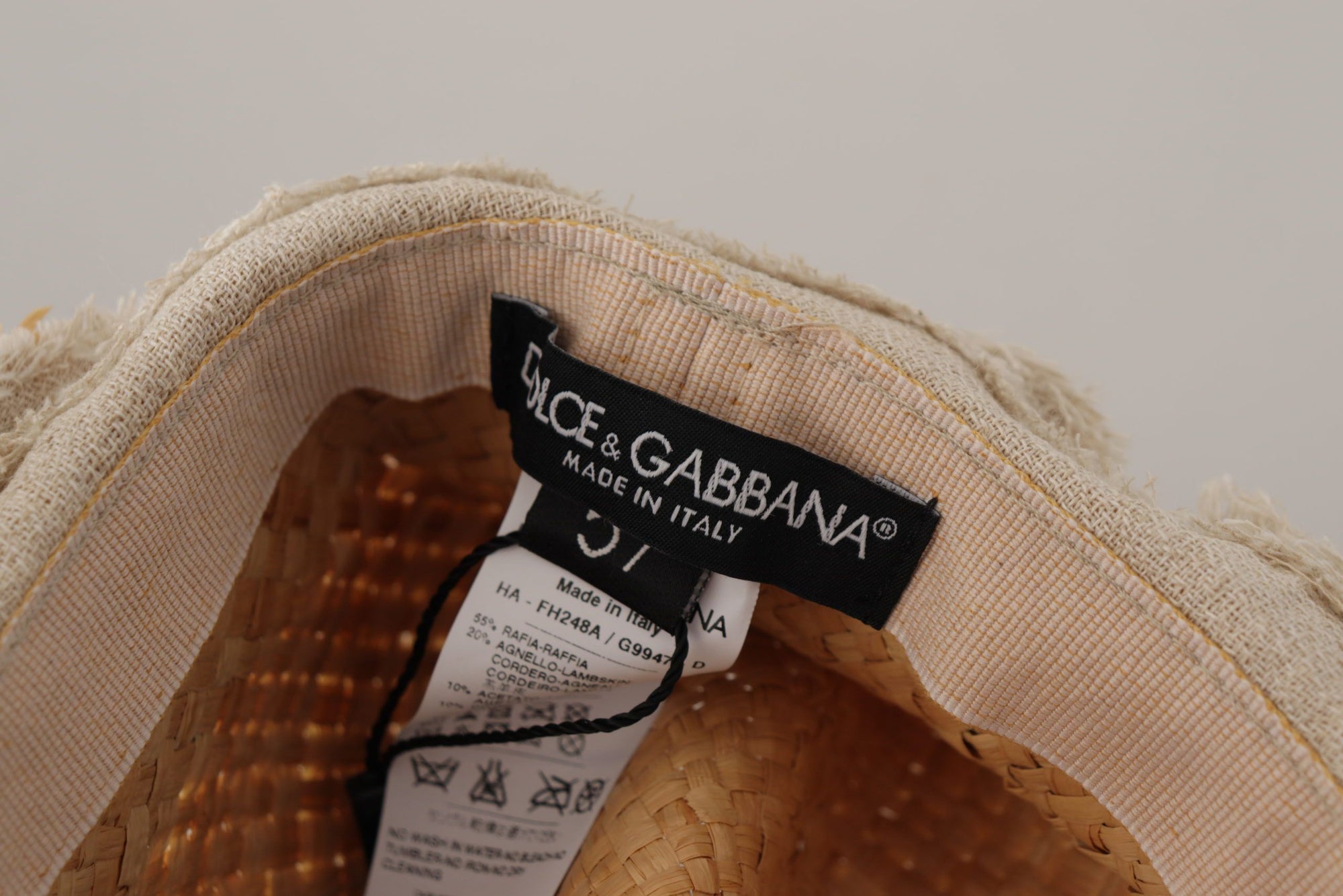 Dolce & Gabbana Yellow Ribbon Floral Embellished Straw Hat - Maison Luxe