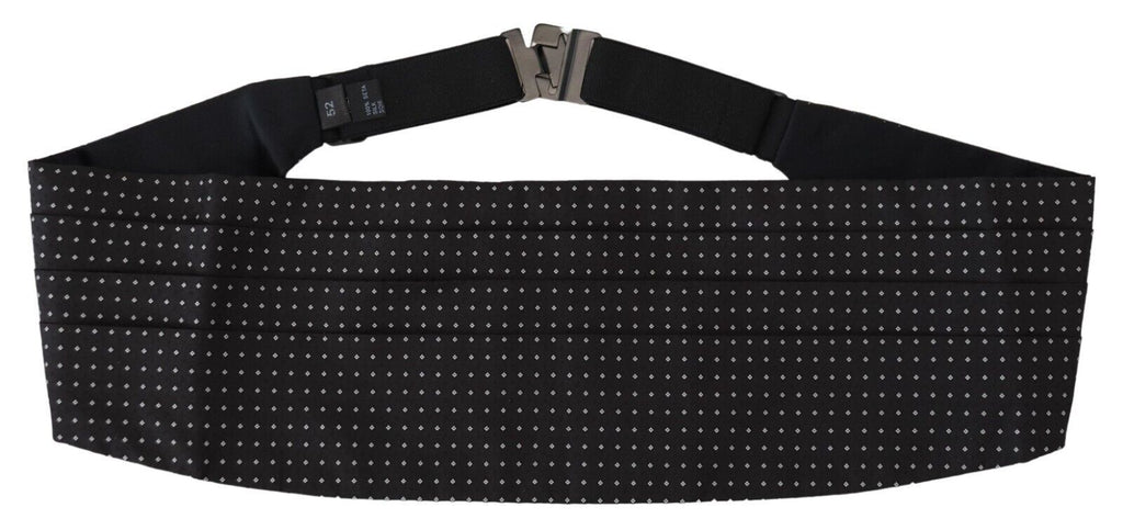 Dolce & Gabbana Black Polka Dot Wide Waist Men Belt Cummerband - Maison Luxe