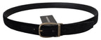 Dolce & Gabbana Black Velvet Leather Antique Metal Buckle - Maison Luxe