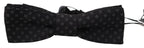 Dolce & Gabbana Black Pattern Silk Adjustable Neck Papillon Bow Tie - Maison Luxe