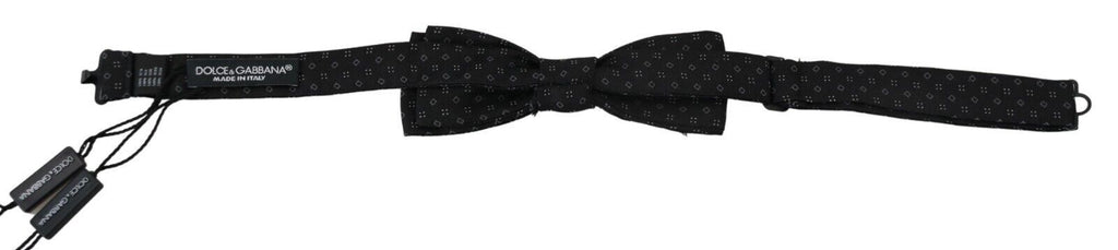 Dolce & Gabbana Black Silk Patterned Necktie Men Accessory Bow Tie - Maison Luxe