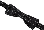 Dolce & Gabbana Black Silk Patterned Neck Papillon Accessory Bow Tie - Maison Luxe