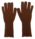 Dolce & Gabbana Brown Cashmere Knitted Hands Mitten Mens Gloves - Maison Luxe
