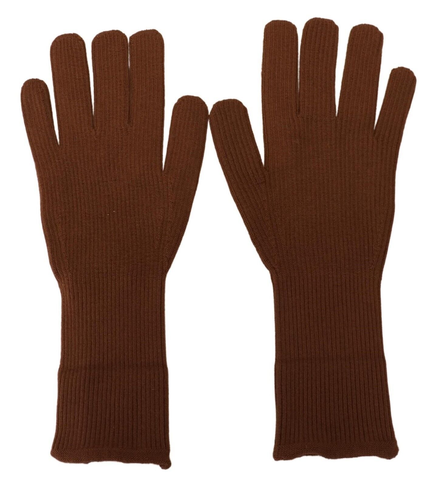 Dolce & Gabbana Brown Cashmere Knitted Hands Mitten Mens Gloves - Maison Luxe