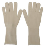 Dolce & Gabbana White Cashmere Knitted Hands Mitten Mens Gloves - Maison Luxe