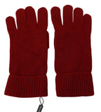 Dolce & Gabbana Red 100% Cashmere Knit Hands Mitten Mens Gloves - Maison Luxe
