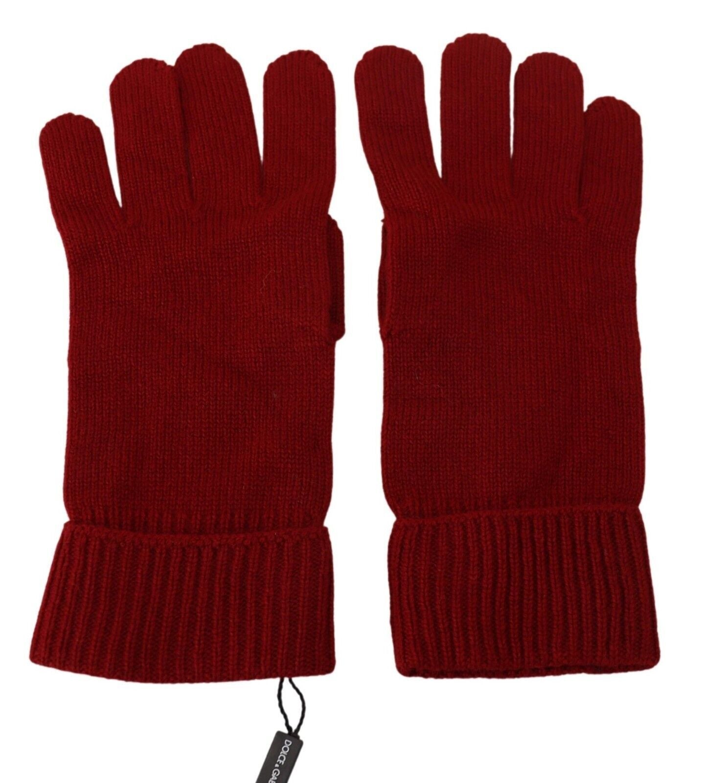 Dolce & Gabbana Red 100% Cashmere Knit Hands Mitten Mens Gloves - Maison Luxe