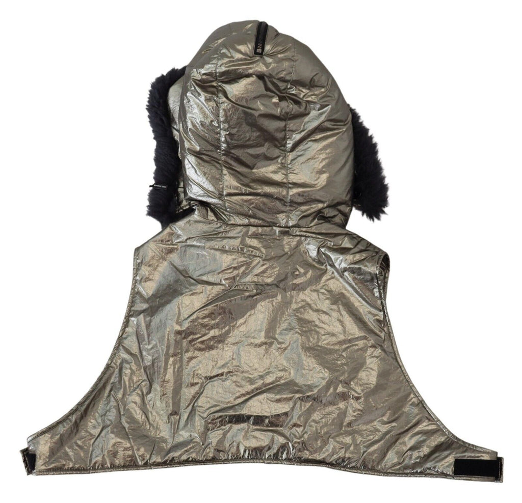 Dolce & Gabbana Silver Fur Whole Head Wrap Men Capello Nylon Hat - Maison Luxe