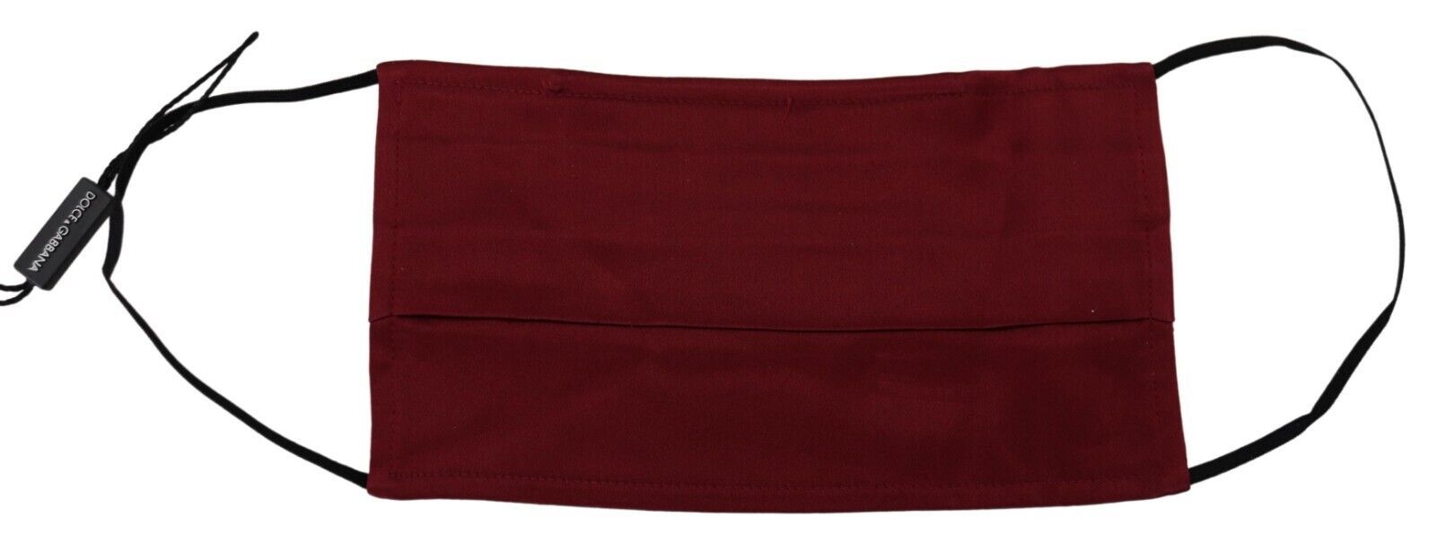 Dolce & Gabbana Maroon Silk Pleated Elastic Ear Strap One Size Face Mask - Maison Luxe