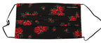 Dolce & Gabbana Black Floral Pleated Elastic Ear Strap One Size Face Mask - Maison Luxe