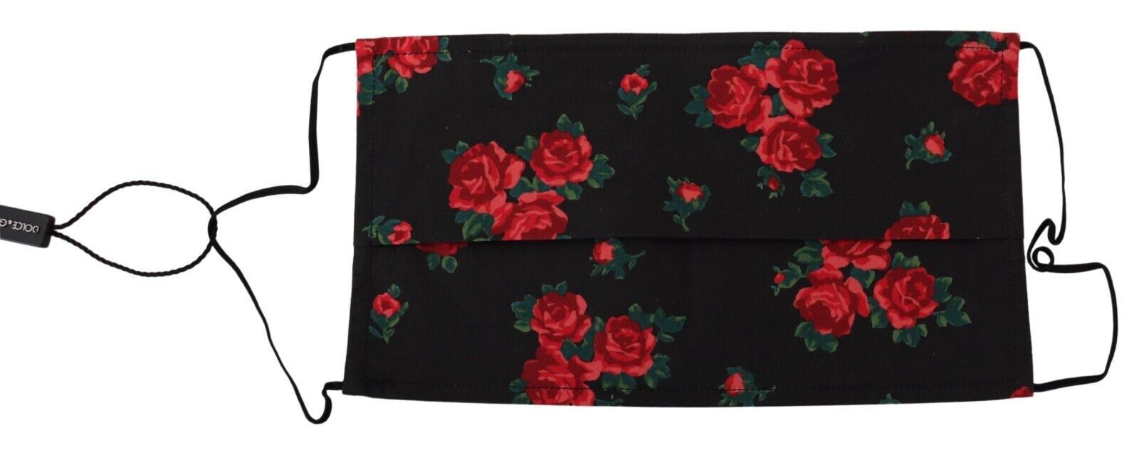 Dolce & Gabbana Black Floral Pleated Elastic Ear Strap One Size Face Mask - Maison Luxe