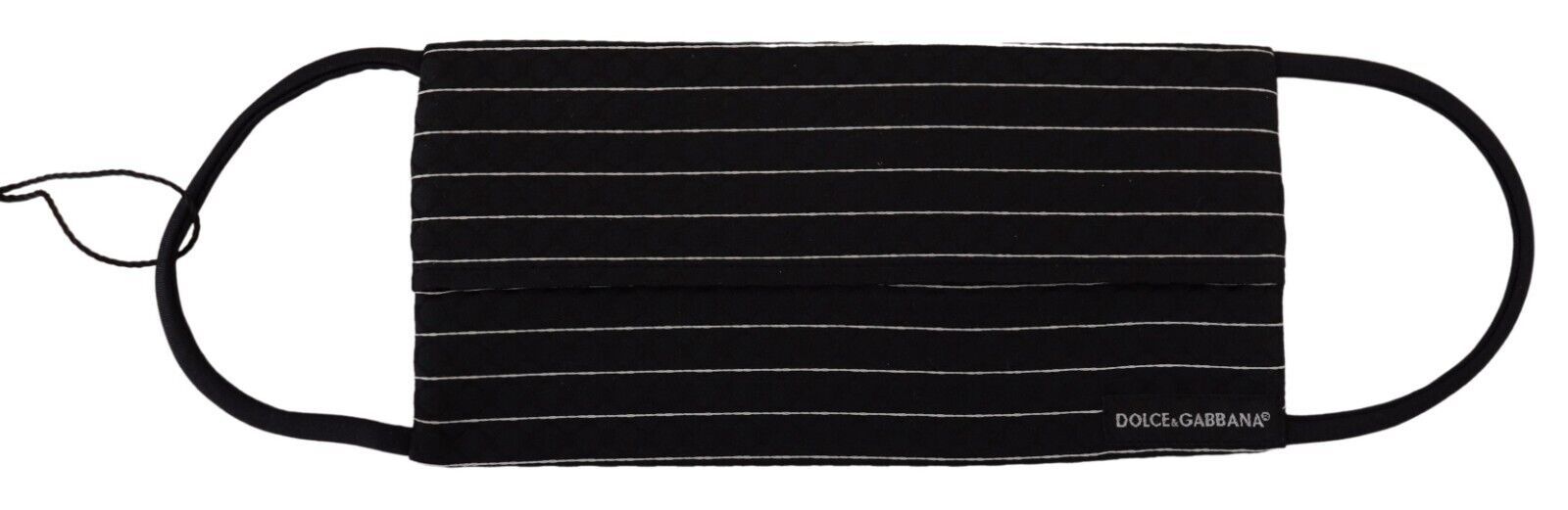 Dolce & Gabbana Black White Stripes Elastic Ear Strap One Size Face Mask - Maison Luxe