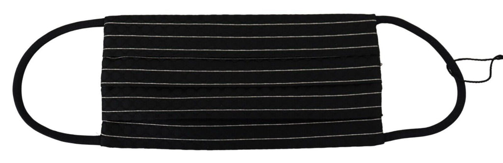 Dolce & Gabbana Black White Stripes Elastic Ear Strap One Size Face Mask - Maison Luxe