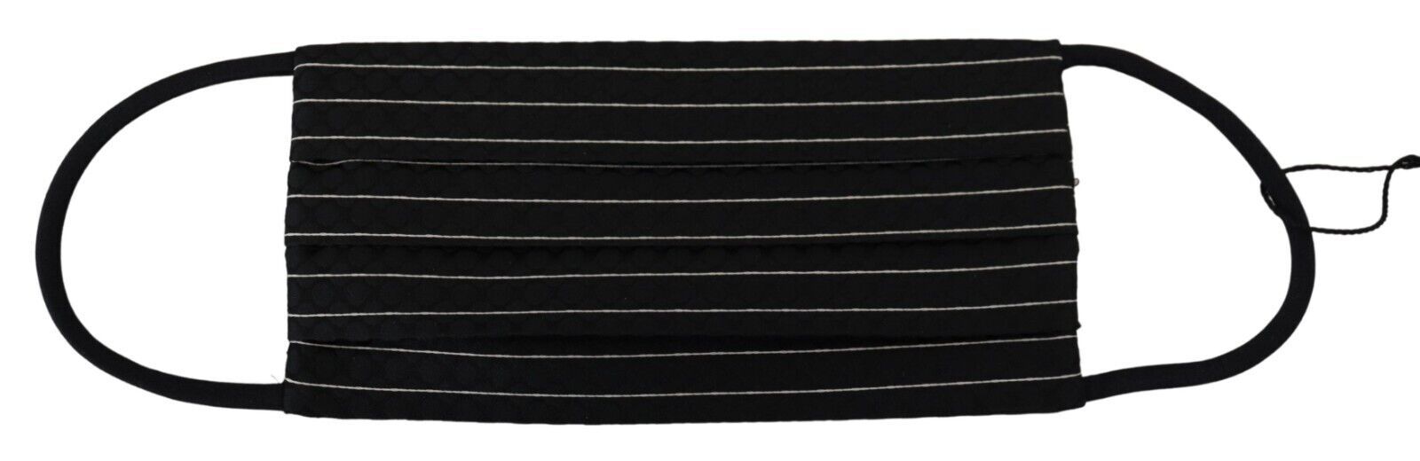 Dolce & Gabbana Black White Stripes Elastic Ear Strap One Size Face Mask - Maison Luxe