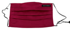 Dolce & Gabbana Maroon Silk Pleated Elastic Ear Strap One Size Face Mask - Maison Luxe
