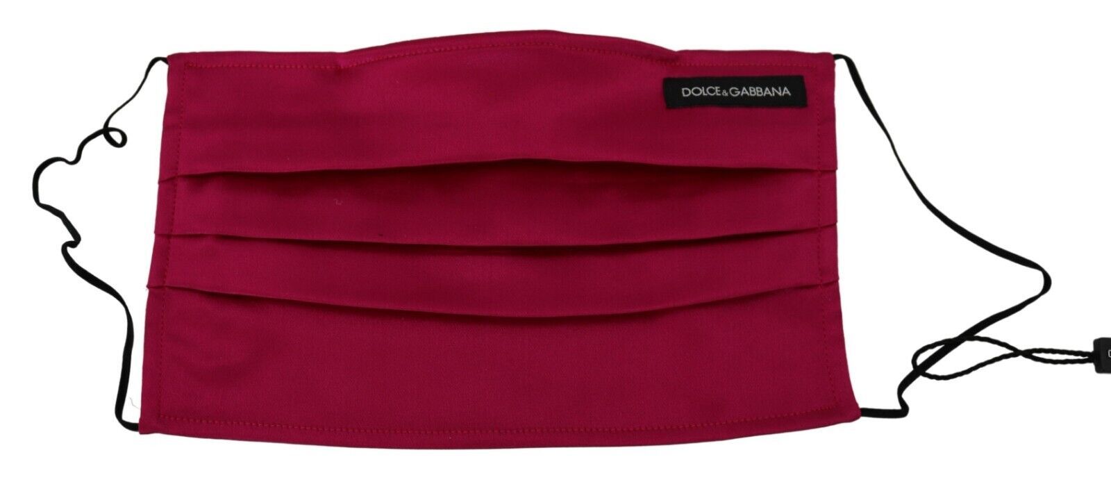 Dolce & Gabbana Maroon Silk Pleated Elastic Ear Strap One Size Face Mask - Maison Luxe