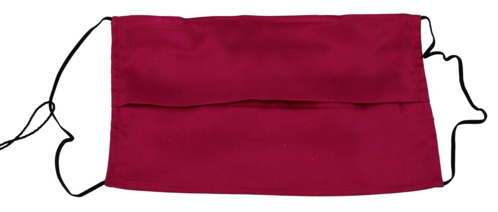 Dolce & Gabbana Maroon Silk Pleated Elastic Ear Strap One Size Face Mask - Maison Luxe