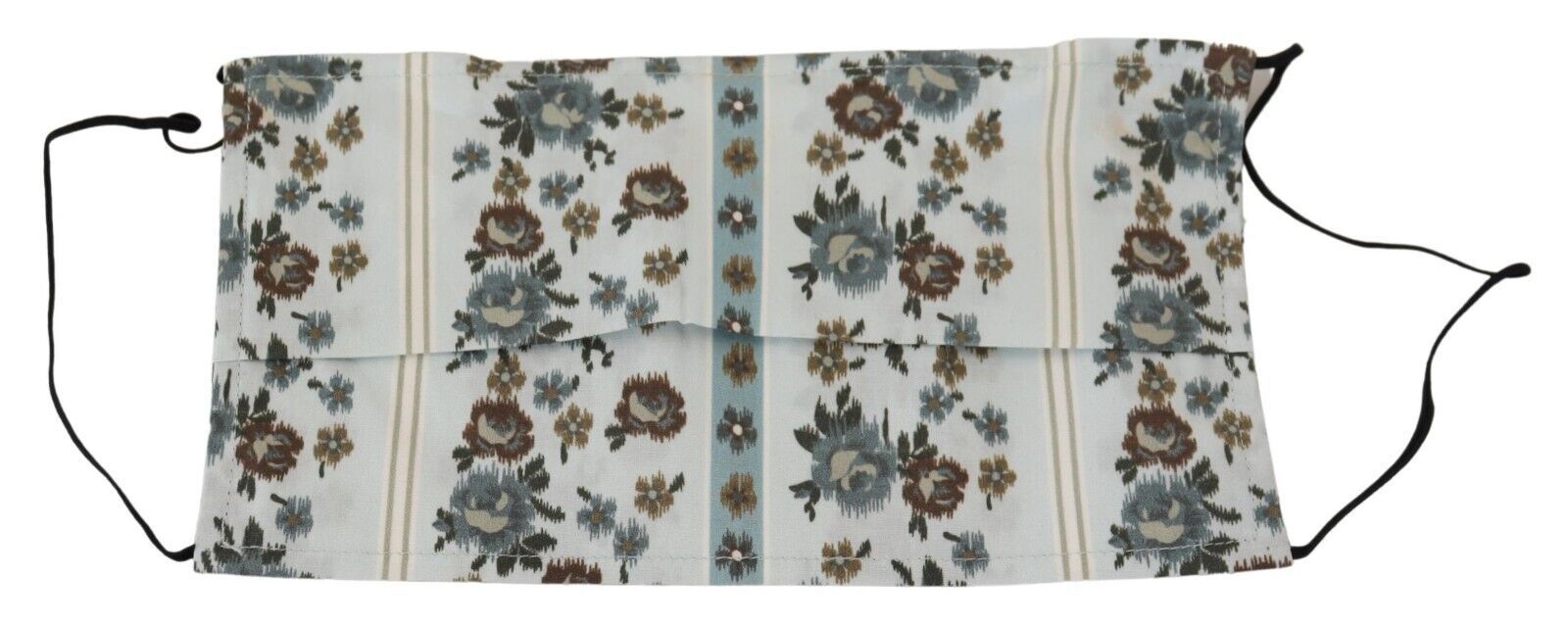 Dolce & Gabbana White Floral Cotton Pleated Elastic Ear Strap Face Mask - Maison Luxe