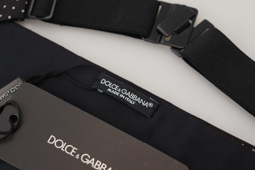 Dolce & Gabbana Black Polka Dot Wide Waist Men Belt Cummerband - Maison Luxe