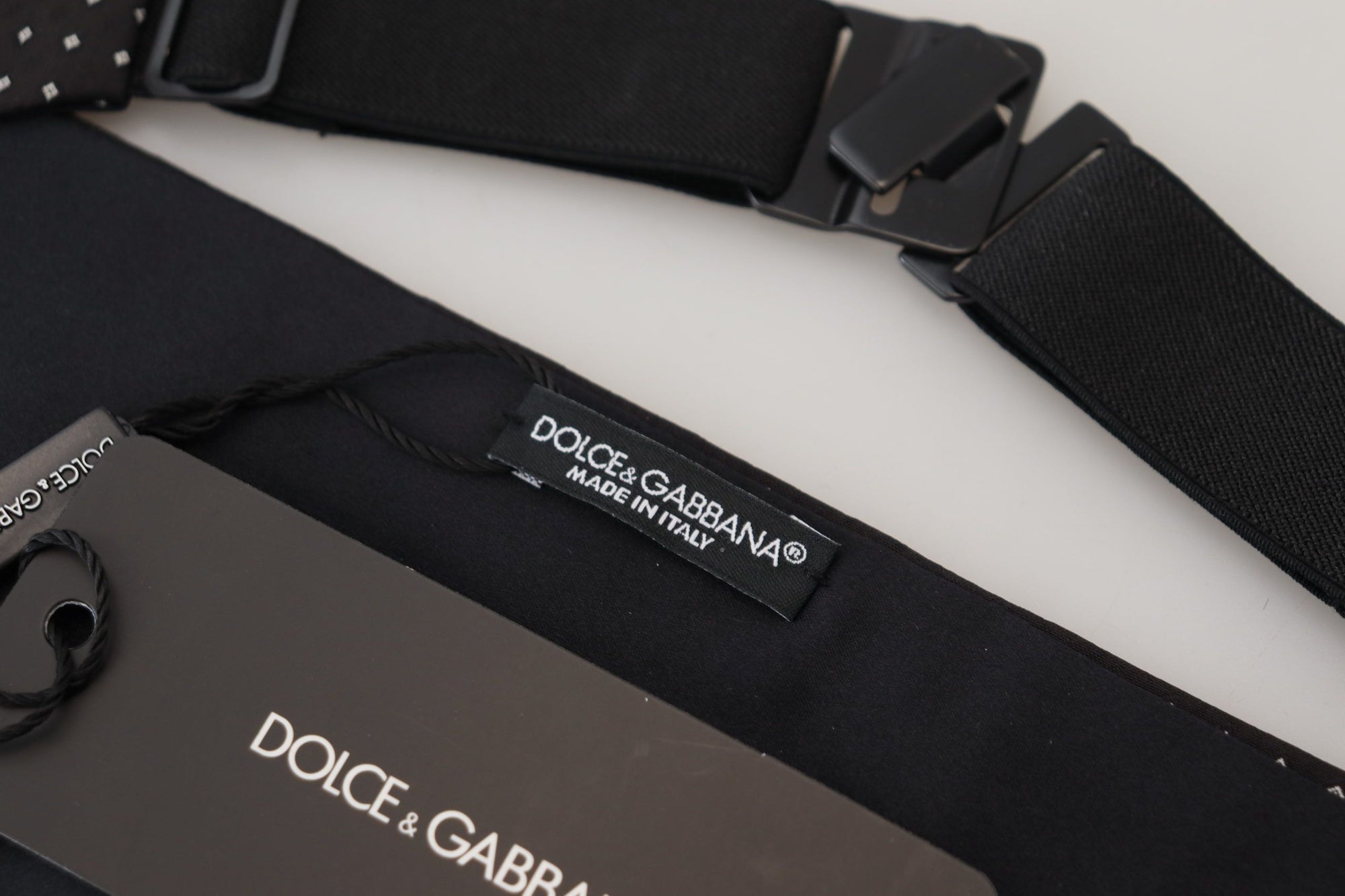 Dolce & Gabbana Black Polka Dot Wide Waist Men Belt Cummerband - Maison Luxe