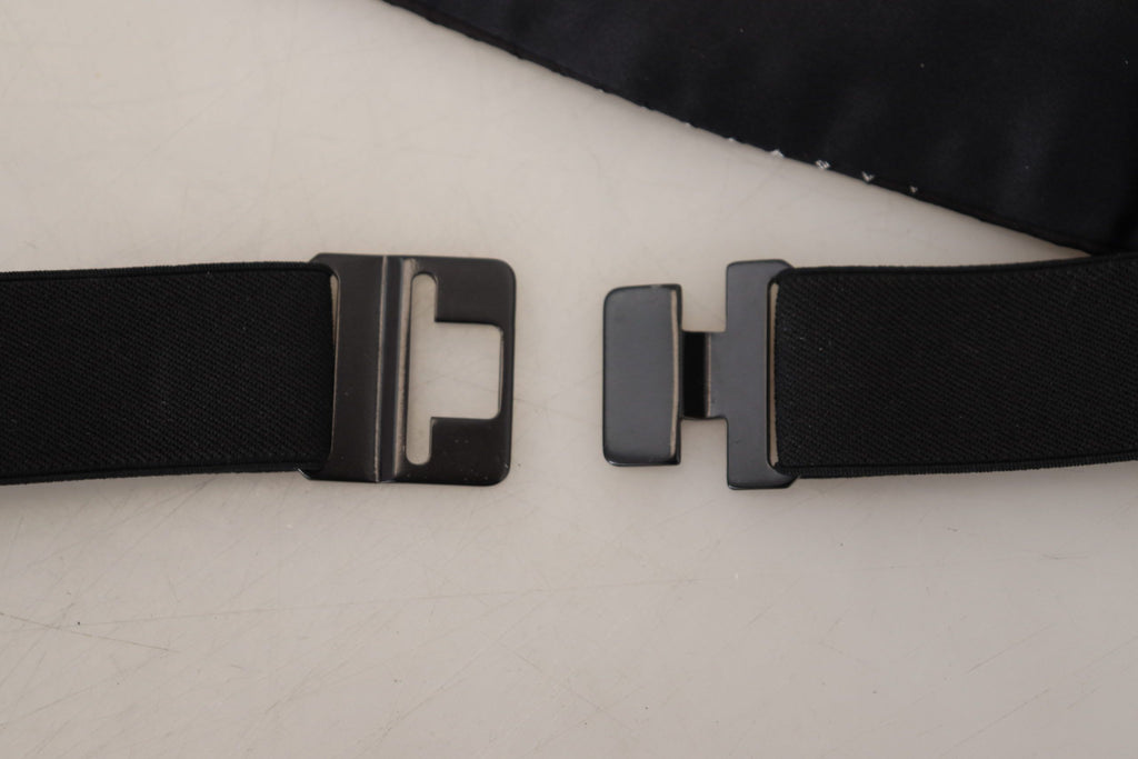 Dolce & Gabbana Black Polka Dot Wide Waist Men Belt Cummerband - Maison Luxe