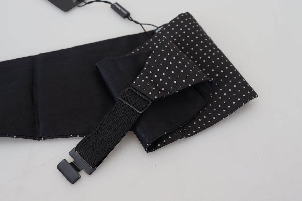 Dolce & Gabbana Black Polka Dot Wide Waist Men Belt Cummerband - Maison Luxe