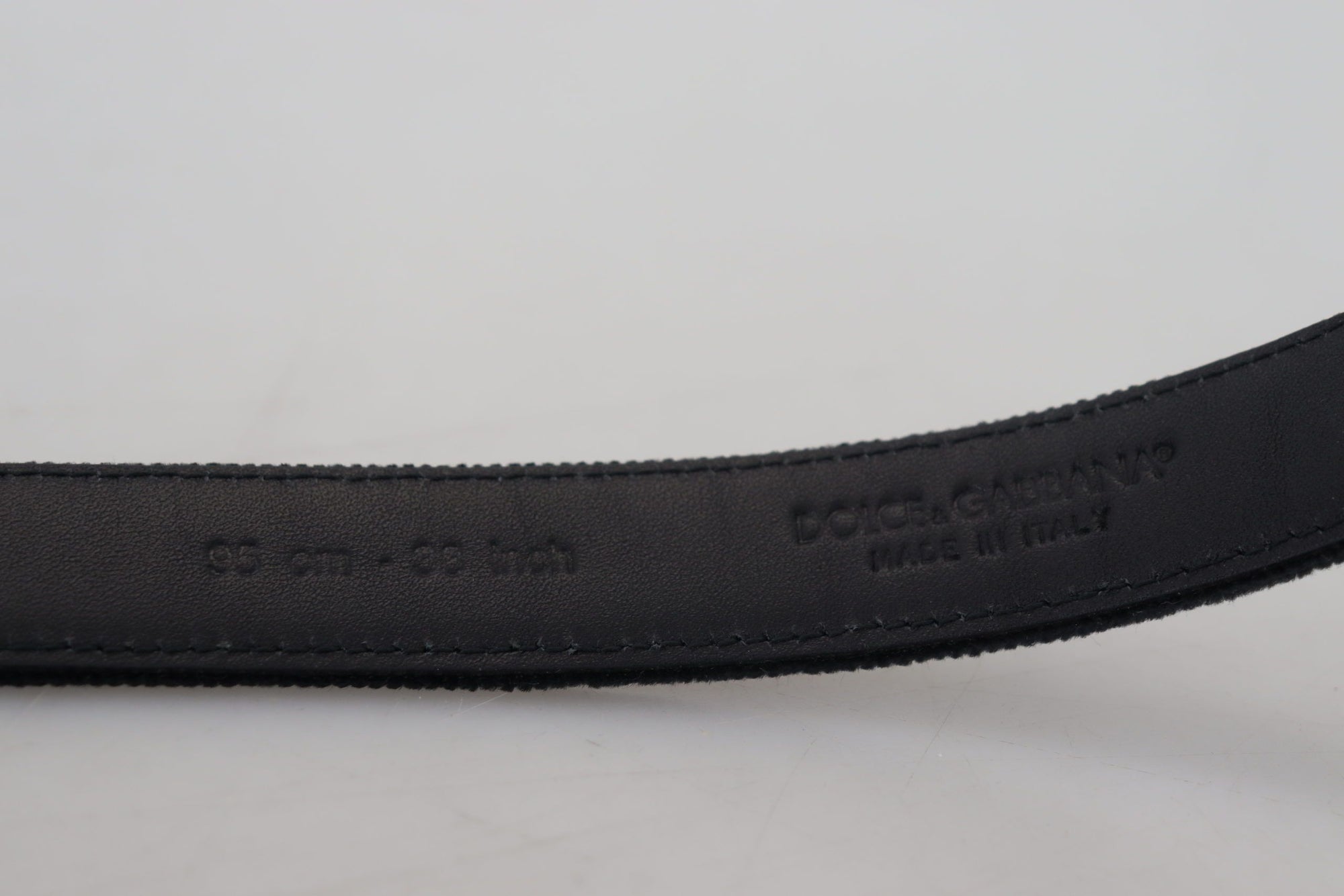 Dolce & Gabbana Black Velvet Leather Antique Metal Buckle - Maison Luxe