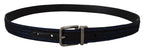 Dolce & Gabbana Blue Jacquard Stripe Silver Buckle Belt - Maison Luxe