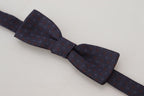 Dolce & Gabbana Blue Pattern Silk Adjustable Neck Papillon Bow Tie - Maison Luxe