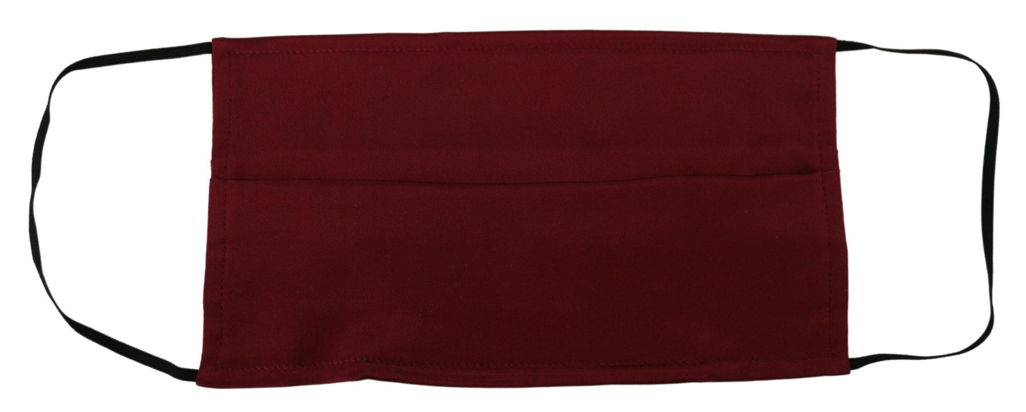 Dolce & Gabbana Maroon Silk Pleated Elastic Ear Strap One Size Face Mask - Maison Luxe