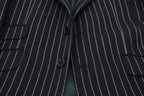 Dolce & Gabbana Dark Blue Stripe Wool Single Breasted Blazer