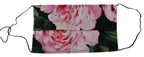 Dolce & Gabbana Black Floral Pleated Elastic Ear Strap Face Mask - Maison Luxe