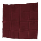 Dolce & Gabbana Maroon Silk Crown Square Wrap Handkerchief Scarf - Maison Luxe