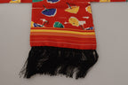 Dolce & Gabbana Multicolor DG Umbrellas Print Shawl Fringe Scarf - Maison Luxe