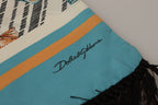 Dolce & Gabbana Multicolor Seashells DG Print Silk Shawl Fringe Scarf - Maison Luxe