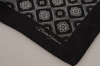 Dolce & Gabbana Black Geometric Patterned Square Handkerchief Scarf - Maison Luxe