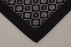 Dolce & Gabbana Black Geometric Patterned Square Handkerchief Scarf - Maison Luxe