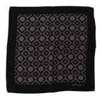 Dolce & Gabbana Black Geometric Patterned Square Handkerchief Scarf - Maison Luxe
