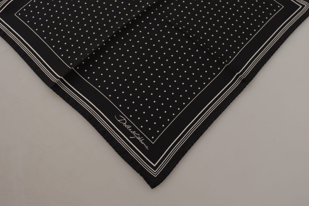 Dolce & Gabbana Black Polka Dots DG Logo Square Handkerchief - Maison Luxe