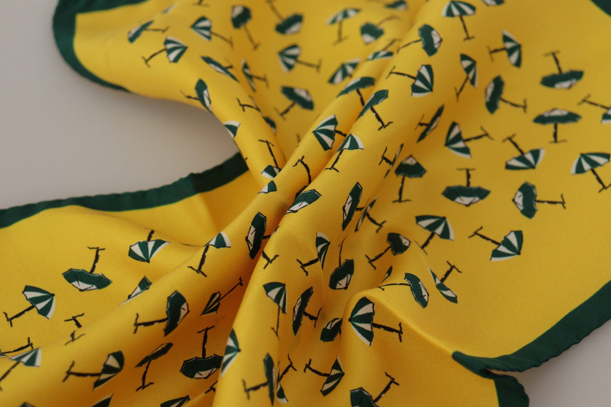 Dolce & Gabbana Yellow Printed DG Logo Square Mens Handkerchief Scarf - Maison Luxe