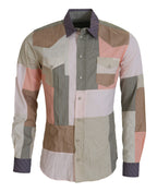 Dolce & Gabbana Multicolor Cotton Patchwork Slim Shirt