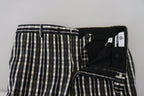 BENCIVENGA Black Checkered Cotton Casual Pants
