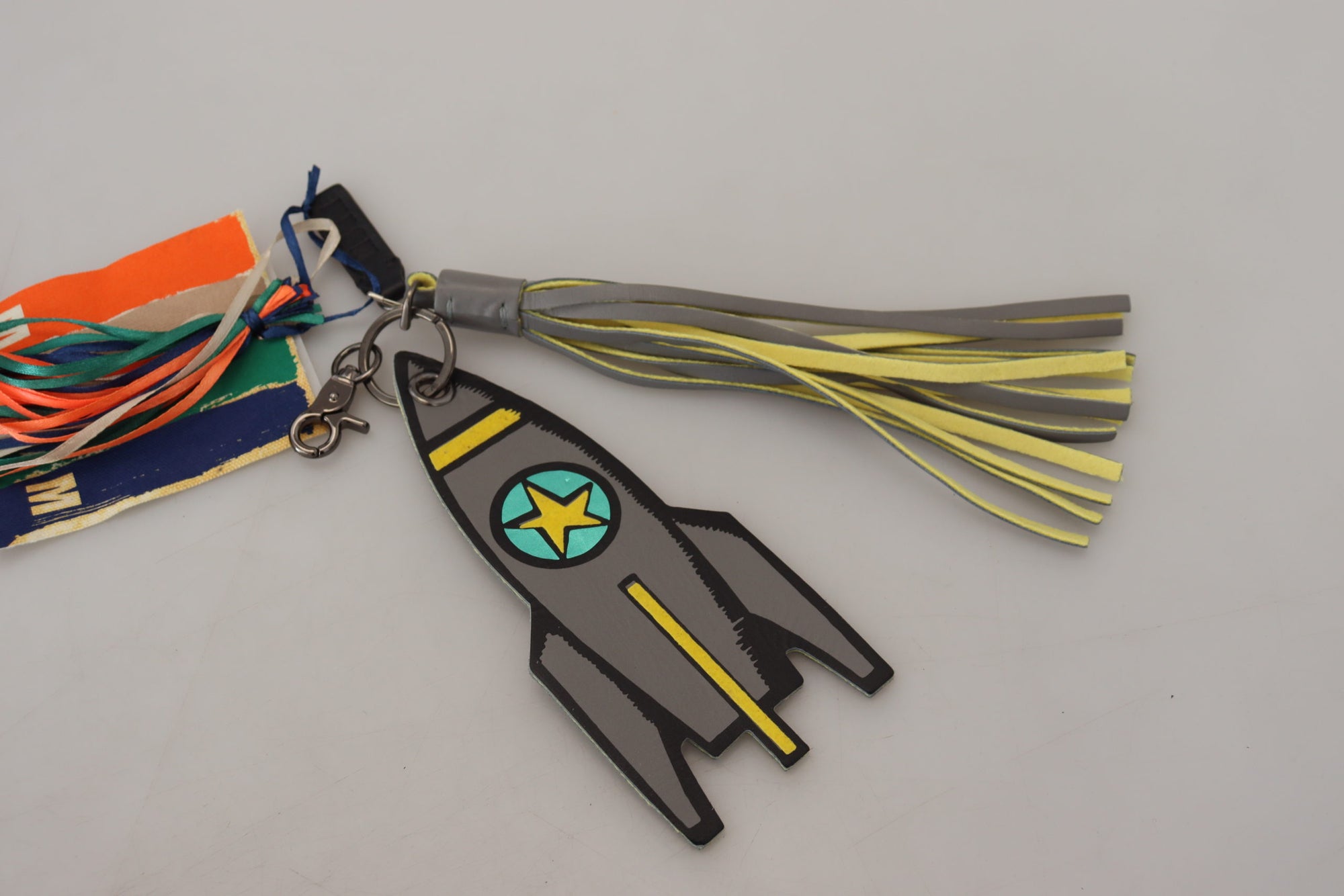 MSGM Multicolor Rocket Ship Silver Tone Metal Keychain - Maison Luxe