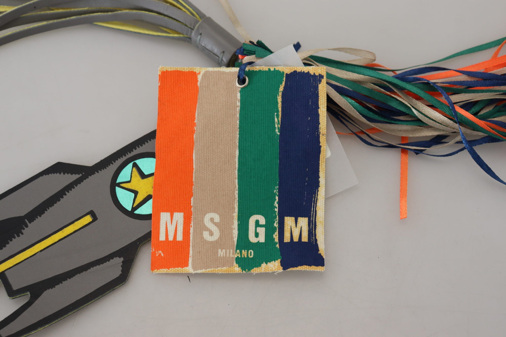 MSGM Multicolor Rocket Ship Silver Tone Metal Keychain - Maison Luxe