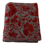 GF Ferre Red Grey Knitted Wrap Warmer Womens Shawl Scarf - Maison Luxe