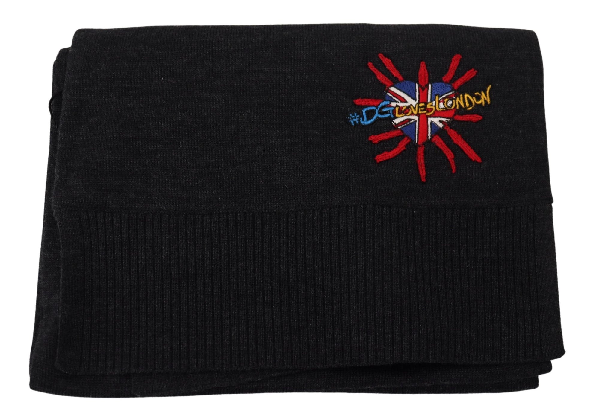 Dolce & Gabbana Black Sacred Heart #DGLovesLondon Wrap Scarf - Maison Luxe