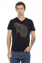 Trussardi Action Black Cotton Men T-Shirt