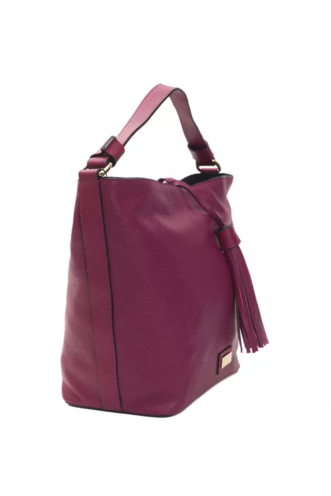 Pompei Donatella "Burgundy Leather Women Shoulder Bag"
