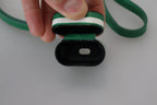 Dolce & Gabbana Green Leather Strap Gold Metal Logo Airpods Case - Maison Luxe