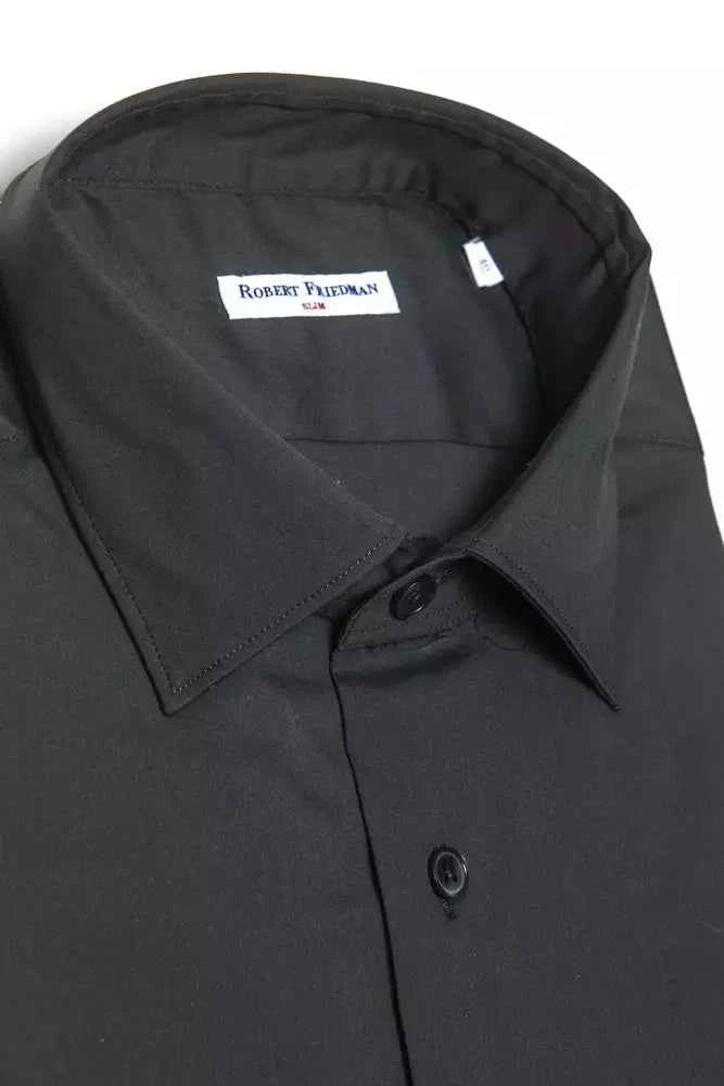 Robert Friedman Grey Cotton Men Shirt